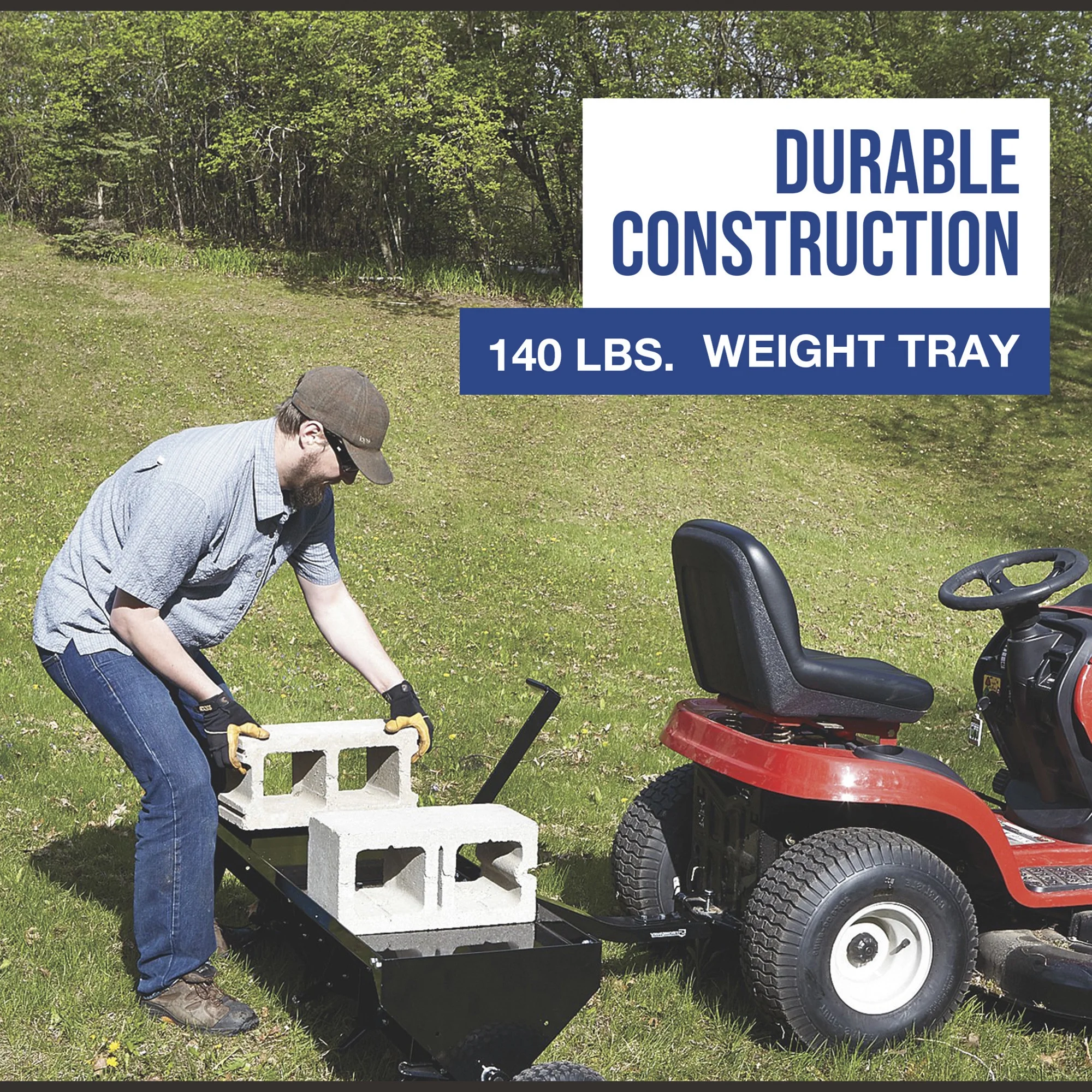 Strongway Tow-Behind Plug Lawn Aerator, 48in.W, 32 Coring Plugs