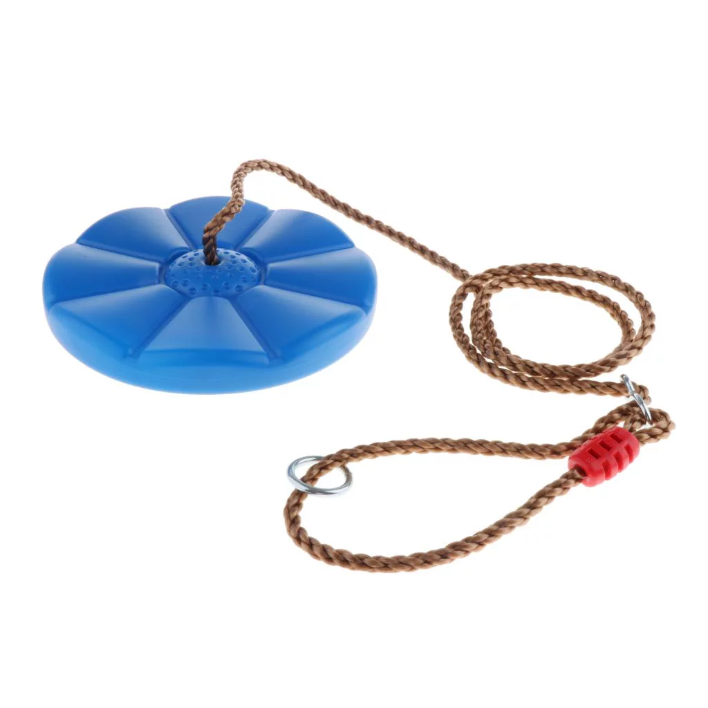 Kids with Platforms And Disc Swings Seat, Playground Swingset Accessories for Toddlees - blue, disk diameter 28cm