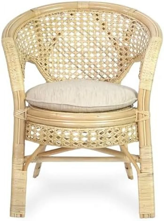 xrboomlife Pelangi Handmade Rattan Dining Wicker Chair W/Cushion