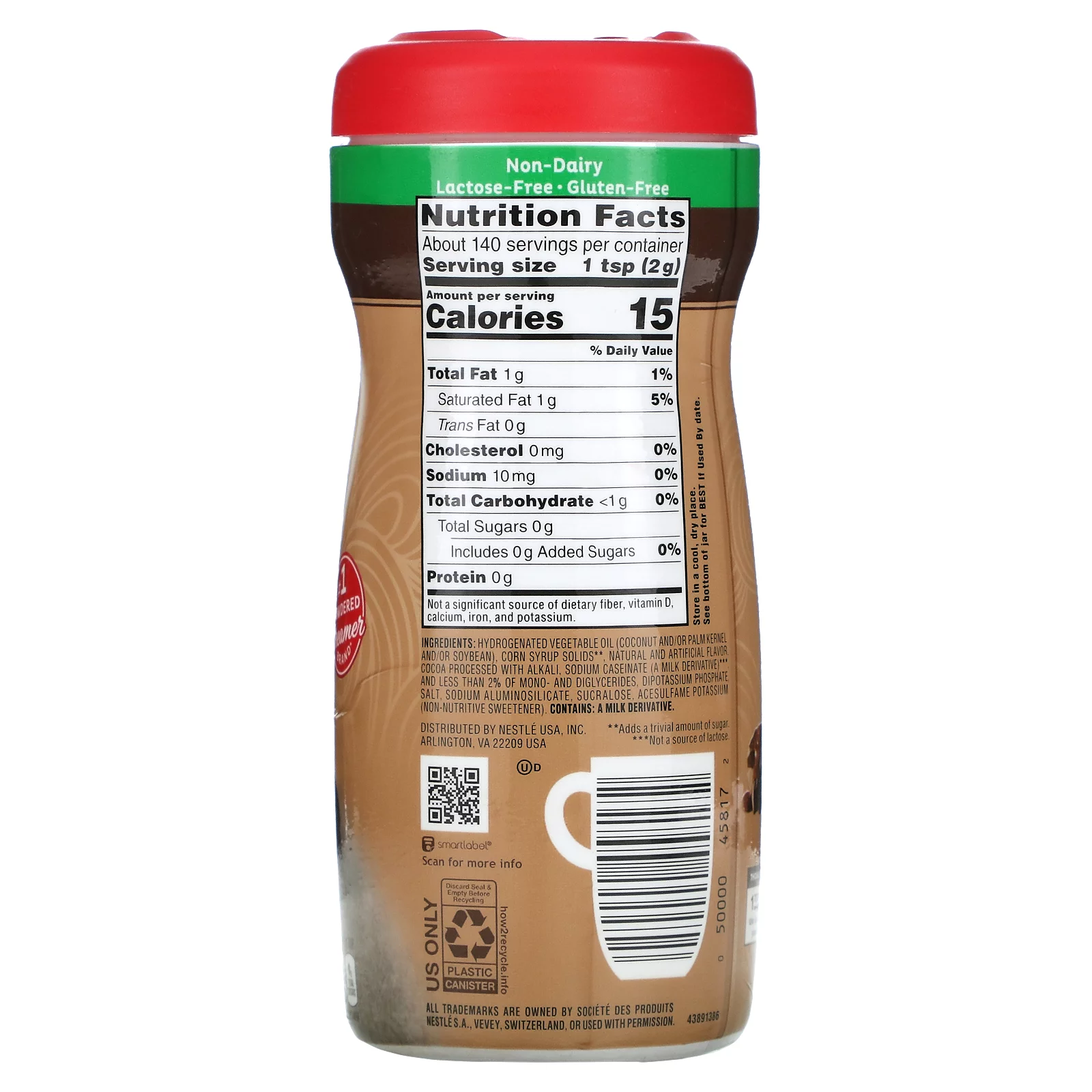 Coffee Mate, Powder Coffee Creamer, Sugar Free, Chocolate Creme, 10.2 oz Pack of 4