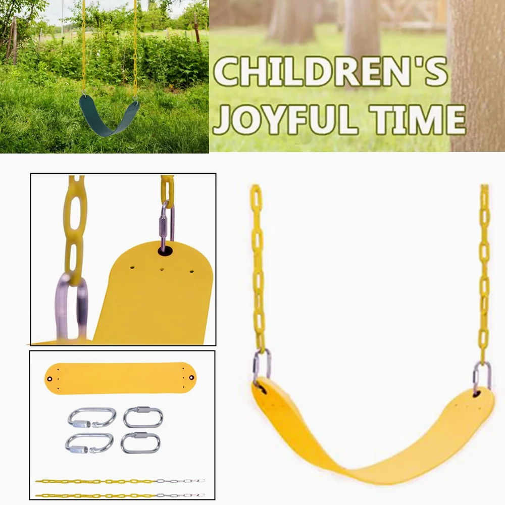 1Pack Heavy Duty Playground Kit Swing Seat Swing Set Accessories Replacement Yellow