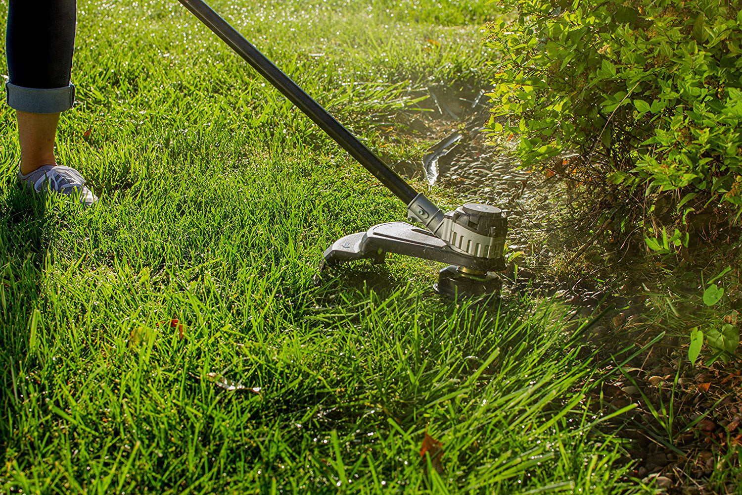 Zombi 15 in. 58 Volt Lithium Cordless Electric Straight Shaft String Trimmer, 4Ah Battery and Charger Included