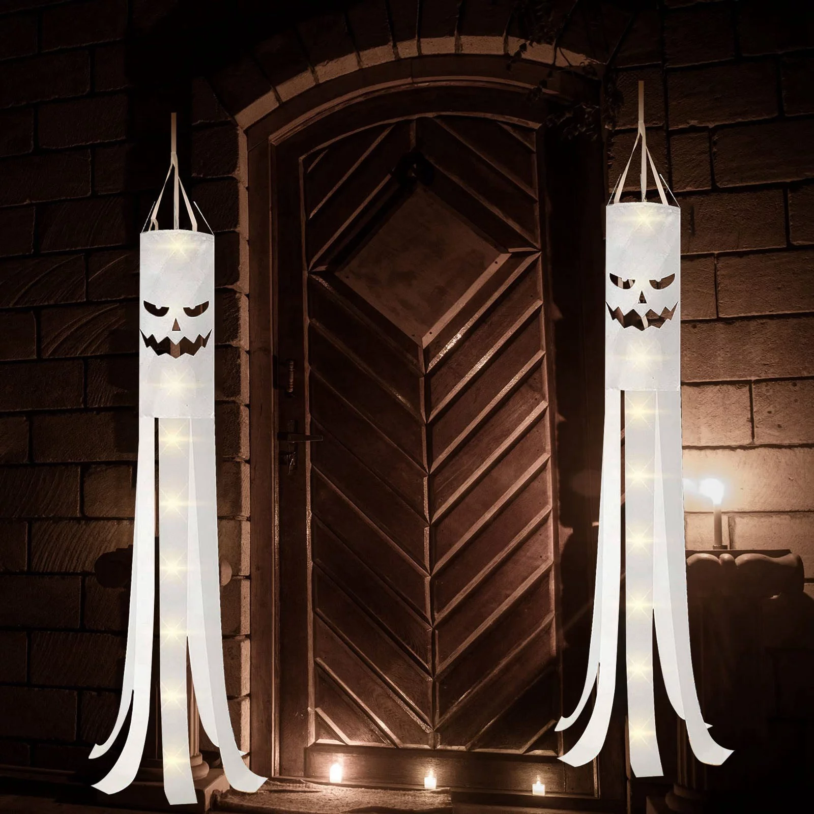 iju7gthy Folding Chairs with Cushion 5 Pack 4th of July Party Halloween Windsock Hanging Flag Large Outdoor New Windpipe Flag Flag Outdoorration