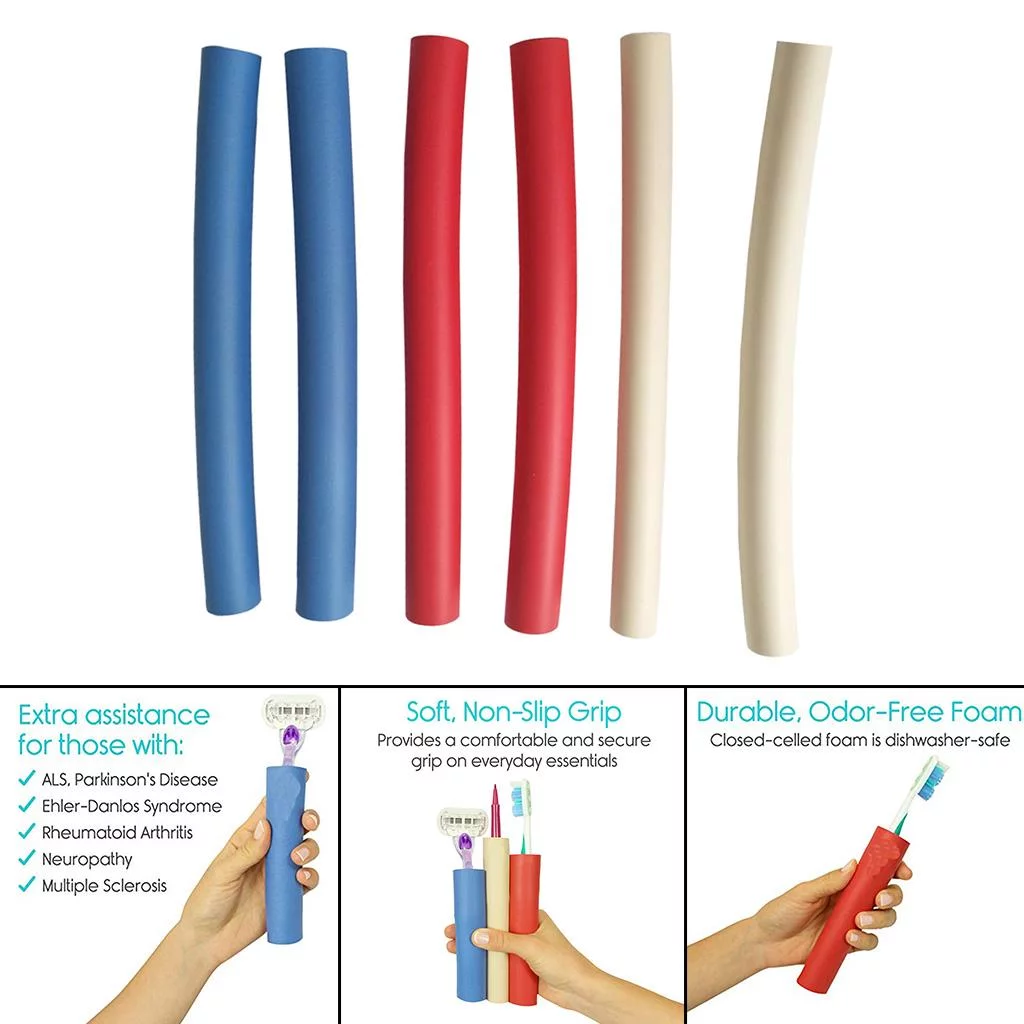 Foam Tubing Utensil Padding Grips, for Utensils Spoon Pencils Fork, Cut to Length, Provides Wider, Larger Grip Tool