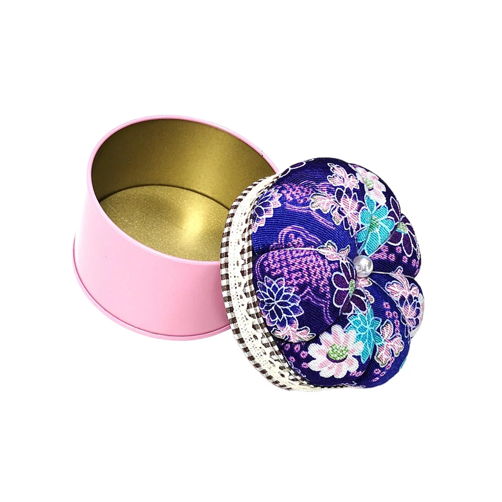 Floral Pattern Pin Cushion, Storage Case Beginner Pillow Holder Pincushion, Organizer for Handcraft Stitching Sewing Supplies , Style F