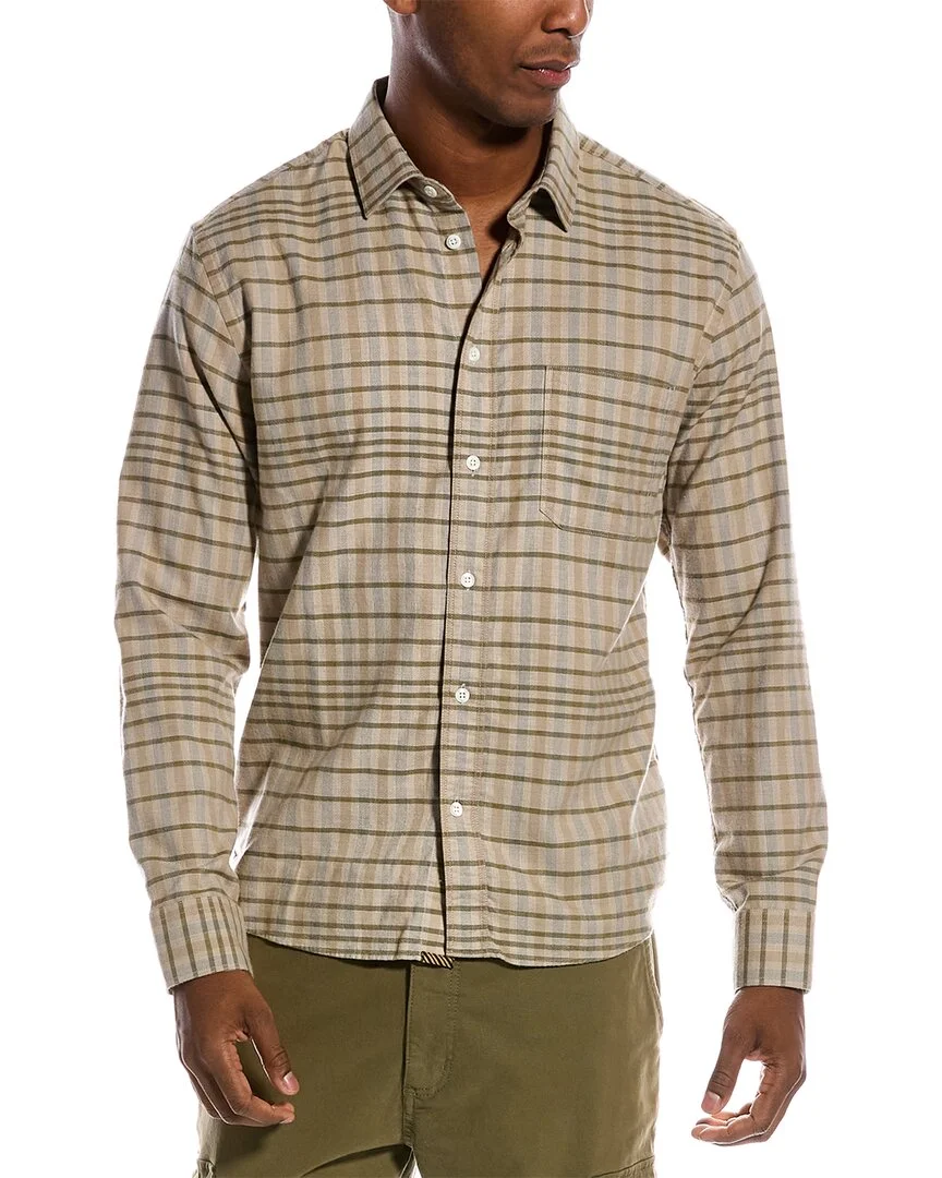 Billy Reid mens  Tuscumbia Shirt, S, Beige