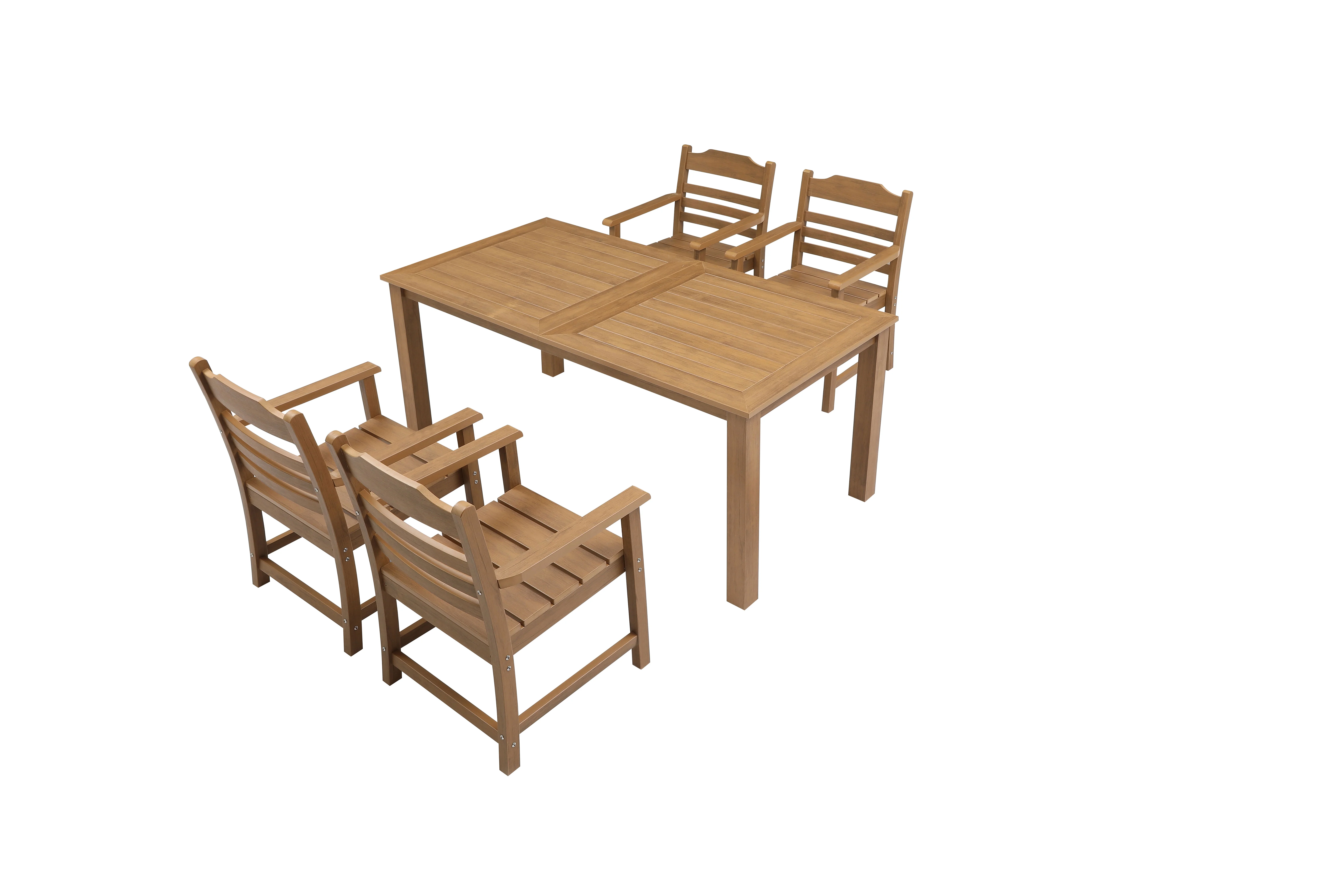 CoSoTower Dining Set, 5 Pieces(4 Dinning chair+ 1 Dining Table), Outdoor/Indoor Use,TEAK