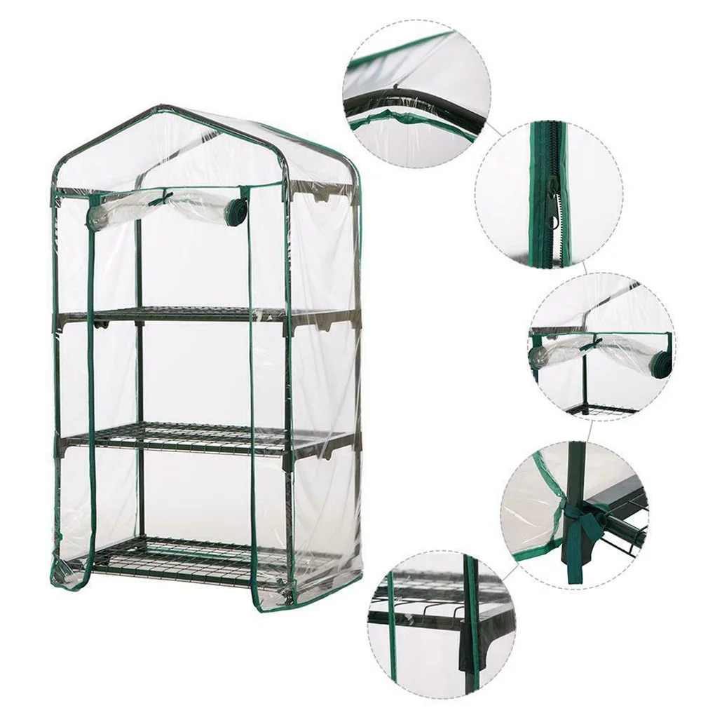 Greenhouse Outdoor Grow Tent Plastic Garden Green House Windows Openeing for Farm Garden Grow Bag Grow House No.04