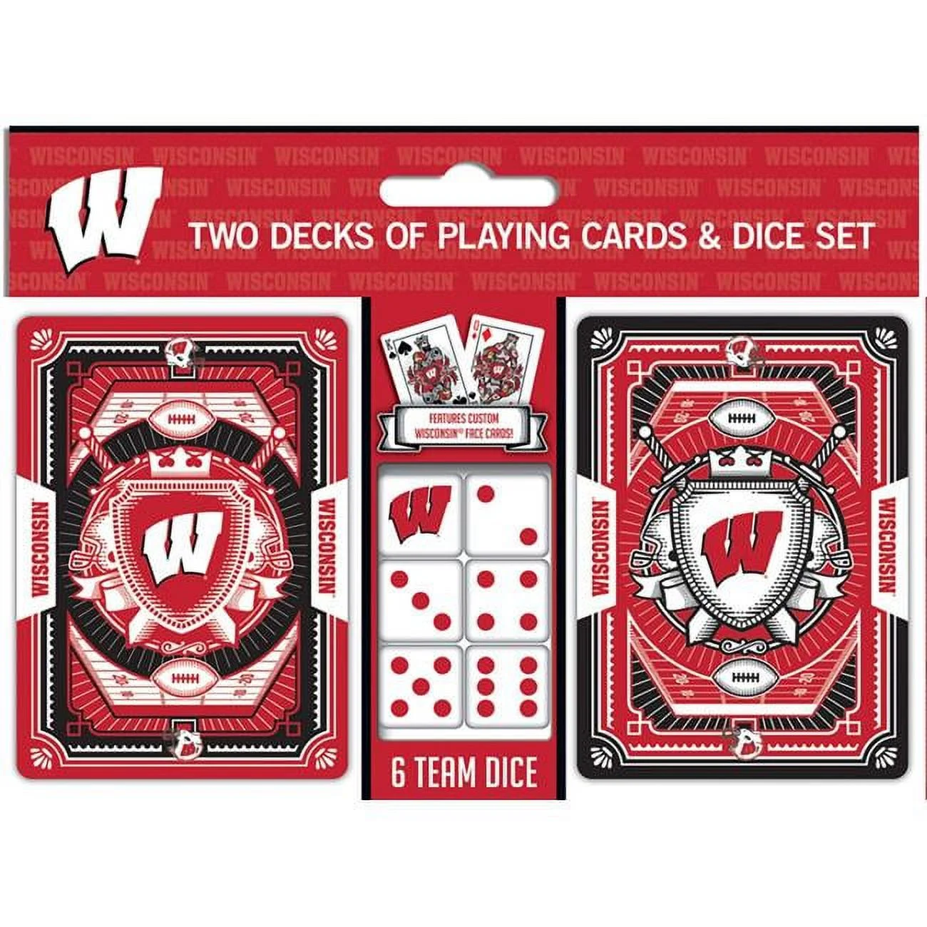 Wisconsin Badgers Playing Cards & Dice Set
