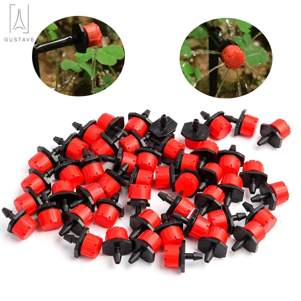 Gustavedesign 50PCS 360 Degree Adjustable Garden Irrigation Mist Micro Flow Dripper Water Drip Hose Spray Heads Drippers Sprinklers