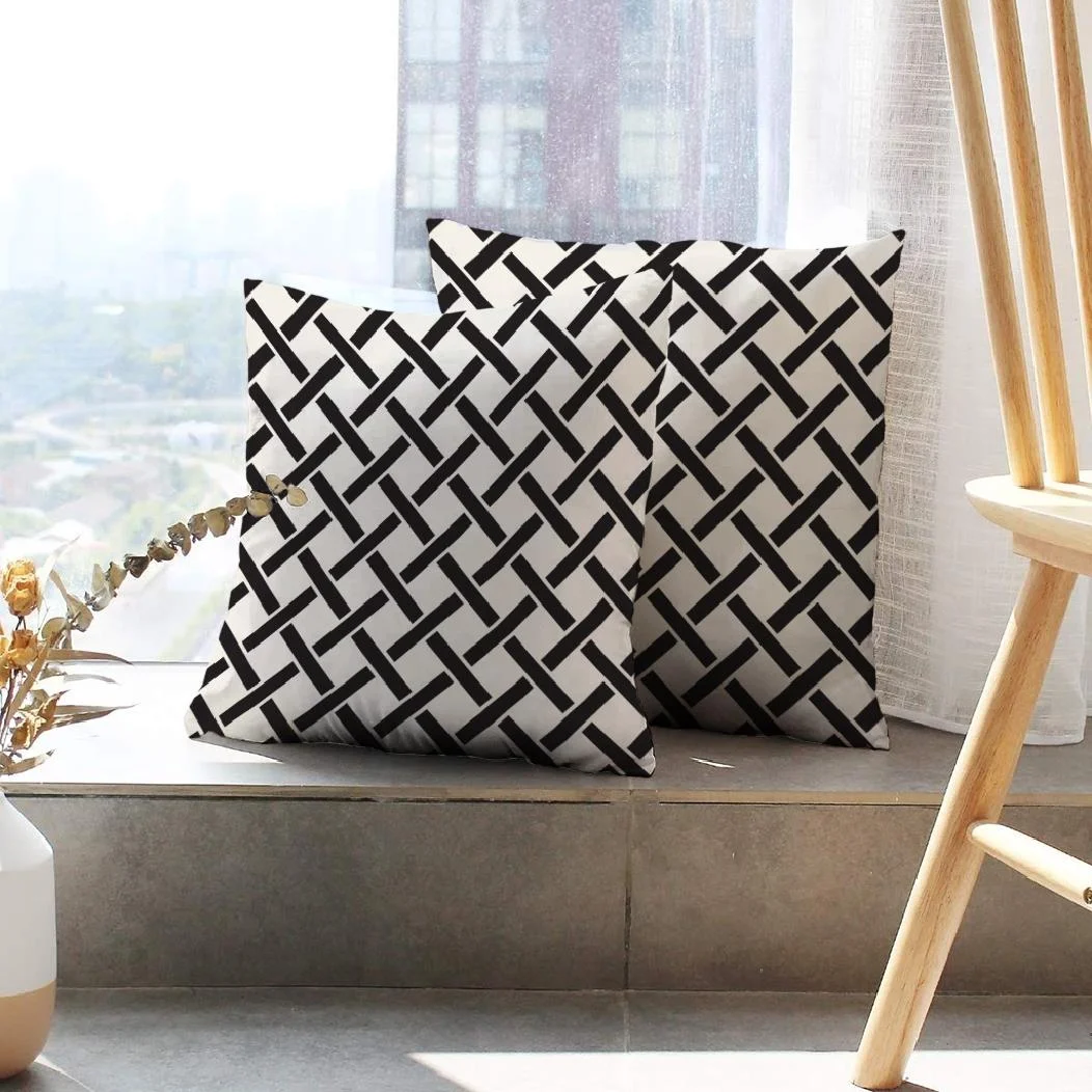 LALILO Throw Pillow Covers Woven Stripes Lattice Modern Stylish With Cushion Cover 18