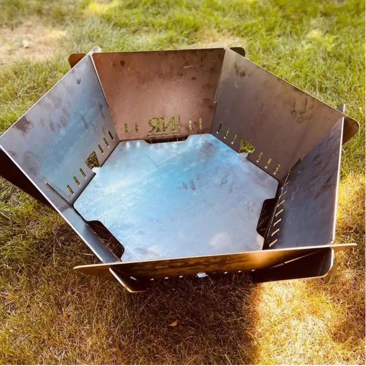 Tommy Docks Hexagon Shaped 30 in. Hot Rolled Steel Wood Burning Flat Pack Fire Pit
