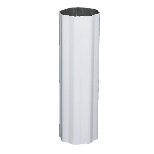 Amerimax Home Products 4601800120 4 x 10 in. Round Aluminum Corrugated Downspout - White, Pack of 10