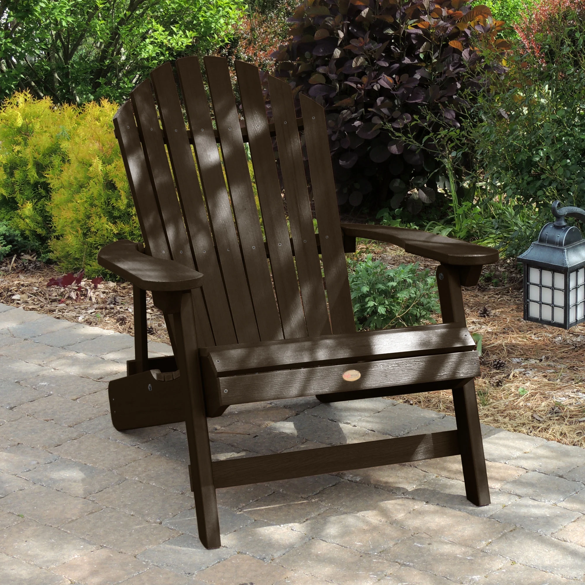 Highwood 2pc King Hamilton Folding & Reclining Adirondack Set with 1 Easy-add Cup Holder