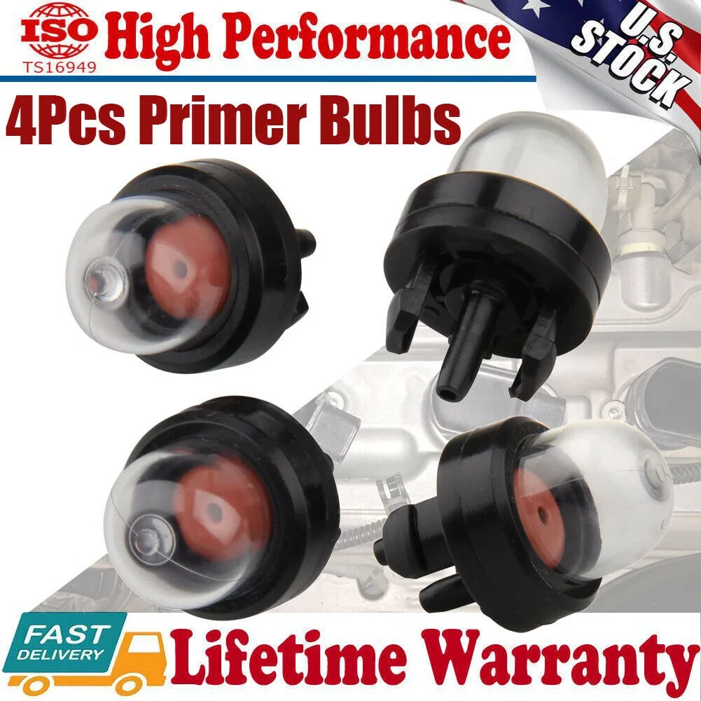 4 Pack Carburetor Snap In Primer Bulb 188-513 for Stihl Poulan Gas Weed Eater US