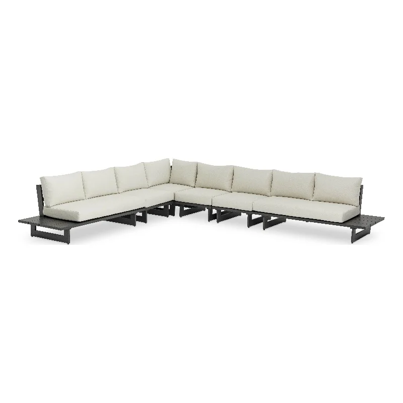 Meridian Furniture Maldives Cream Water Resisting Outdoor Modular Sectional