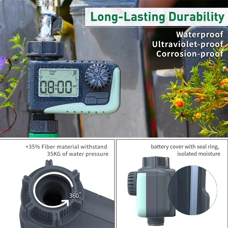 RAINPOINT Water Timer Programmable Sprinkler Timer  Garden Hose Outdoor Hose Timer with Rain Delay/Manual Watering System