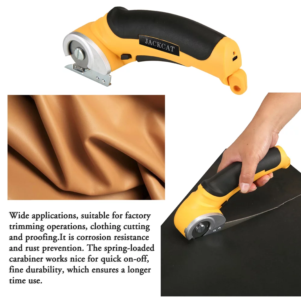 Lixada Electric Handheld Cloth Cutter Fabric Leather Paperboard Trimmer Portable Machine Brush Motor for Rug Plastics Cutting