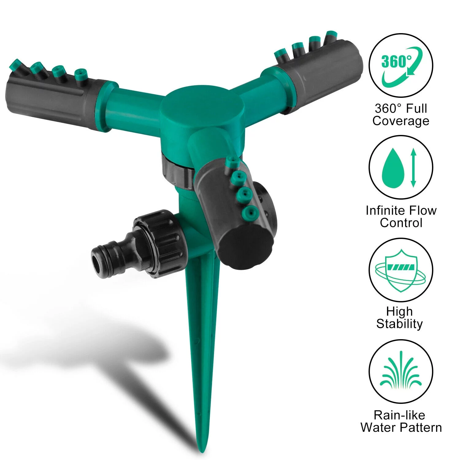 360 Auto Garden Lawn Sprinkler System Watering Patio Yard Hose Irrigation System