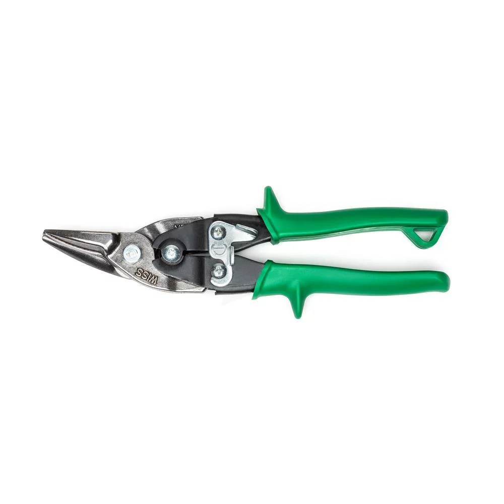 Crescent M2RS Aviation Snip, 9-3/4 in OAL, Right Cut, Molybdenum Steel Blade, Contour-Grip Handle, Green Handle