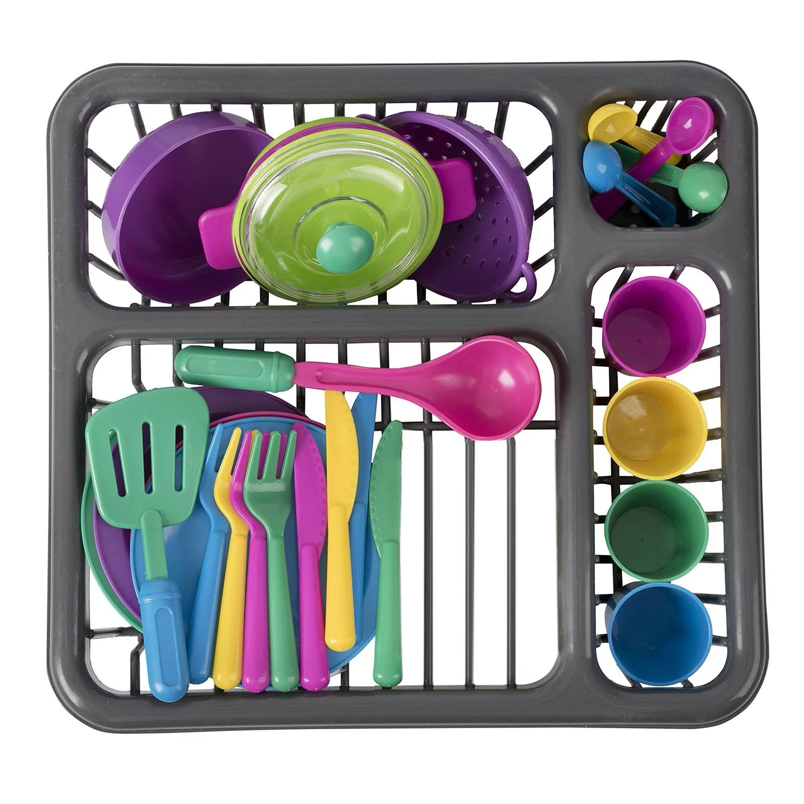 AaSFJEG Outdoor toys for Ages 5-7 Girls Can Be Stored Play Set includes 27 Pieces Children'S Kitchen Cutlery Set in The Drainer Thats included in The Set