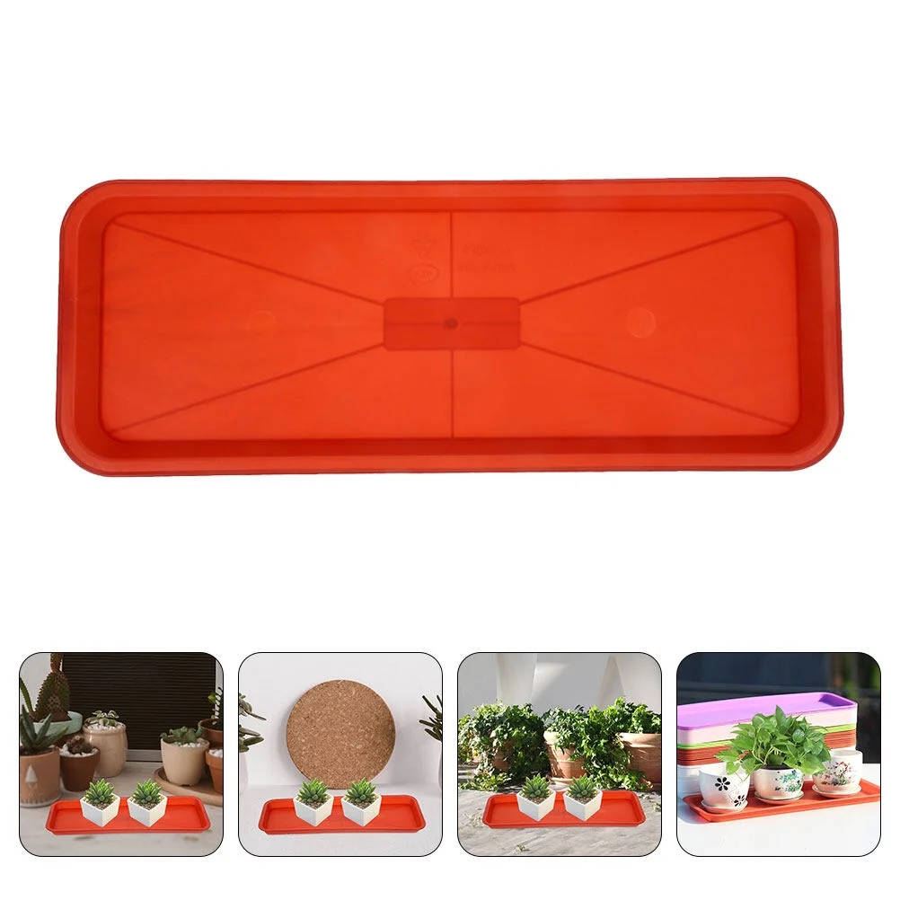 Jibingyi 6pcs Plastic Plant Pot Saucer Rectangle Plant Saucers Drip Tray Flower Pot Drip Trays