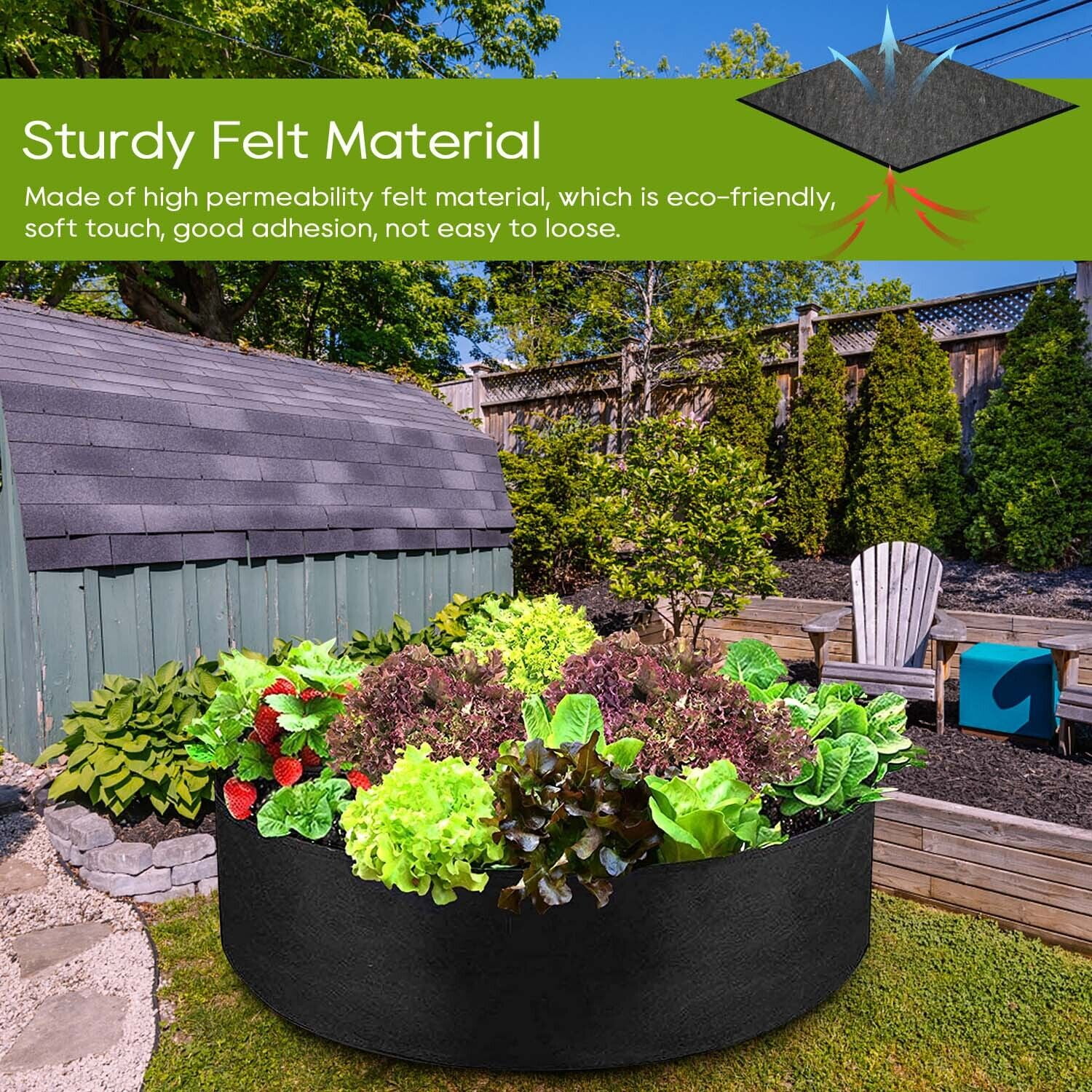 1-30 Gallon Plant Grow Bags Fabric Pot Nursery Soil Bag Thickened Nonwoven Bag