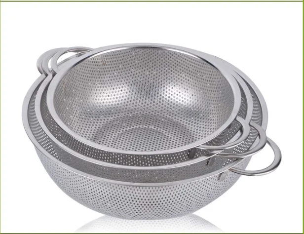 Cheefull 3 Pack Stainless Steel Colander Sieves(1-Quart, 2.5-Quart and 4.5-Quart)