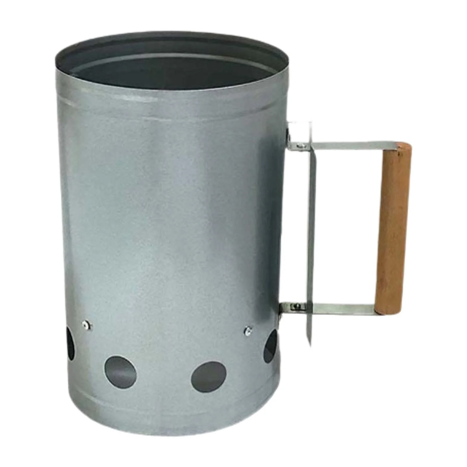 Miulika Quick Fire Chimney Starter BBQ Tool BBQ Chimney Starter Wood Handle Bucket Portable for Grilling Indoor Outdoor BBQ