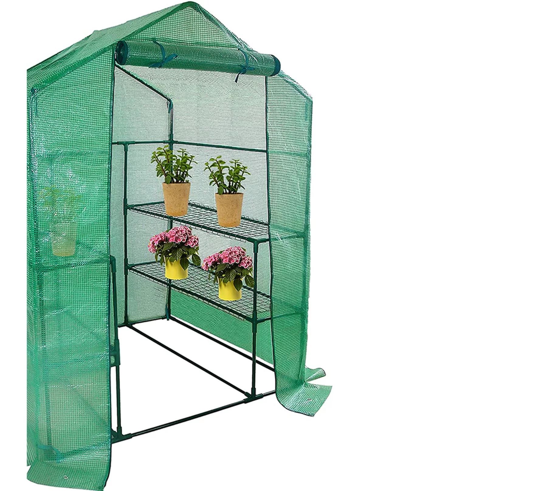 Walk-in Greenhouse Replacement Cover with Roll-Up Zipper Door