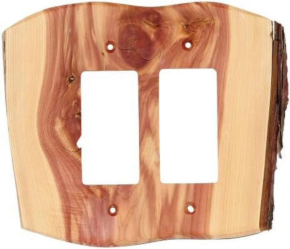 Rustic Juniper Wood Double Rocker Cover