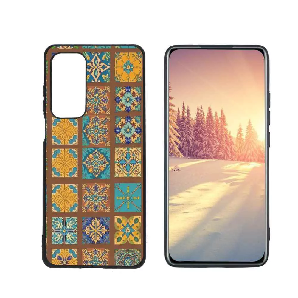 Compatible with Motorola MOTO Edge 5G UW Phone Case, Mexican-Tile-Bohemian-3 Case Men Women, Flexible Silicone Shockproof Case for Motorola MOTO Edge 5G UW