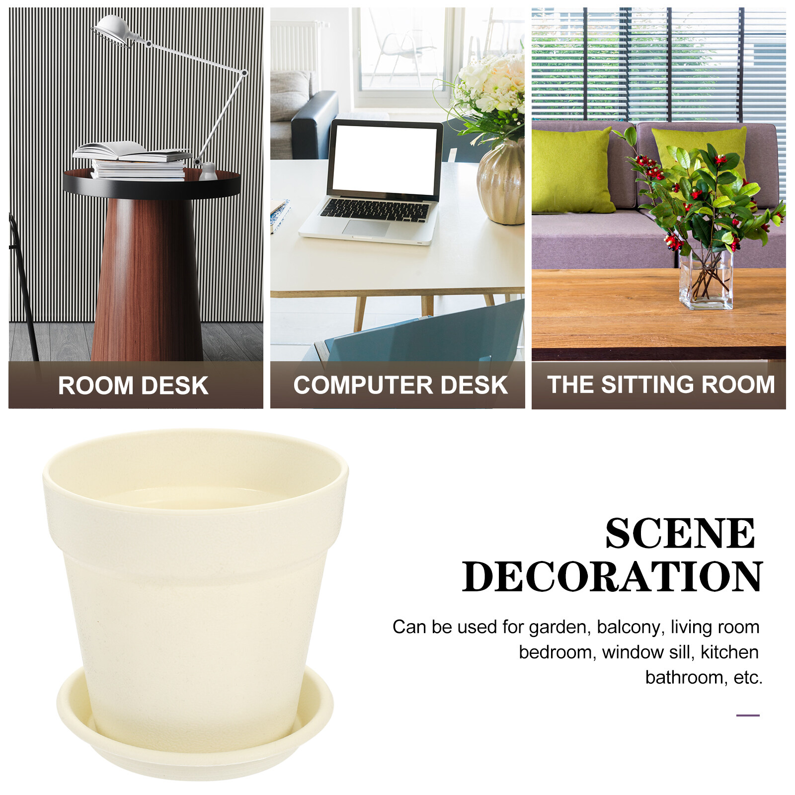 10 Sets Imitation Pottery Plastic Flower Garden Plant Pots Succulent Nursery for Plants Indoor Pretty Decorate