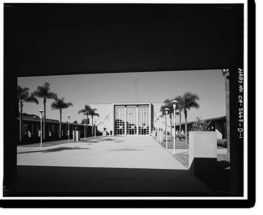 Historic Framed Print, Roosevelt Base, Auditorium-Gymnasium, West Virginia Street between Richardson & Reeves A, Long Beach, Los Angeles County, CA, 17-7/8