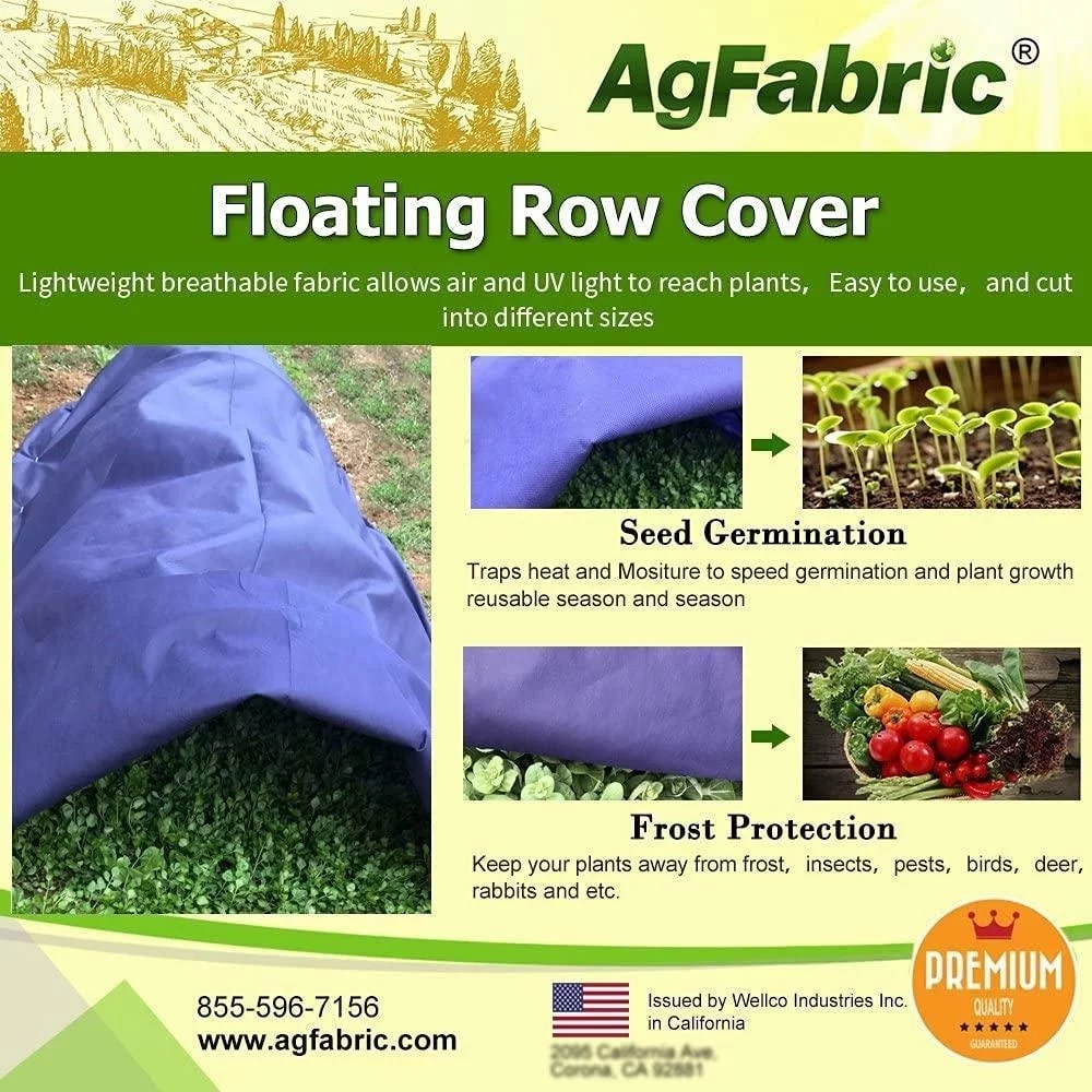 Agfabric  7x25ft Floating Row Cover Plant Protection,2.0oz,Navy