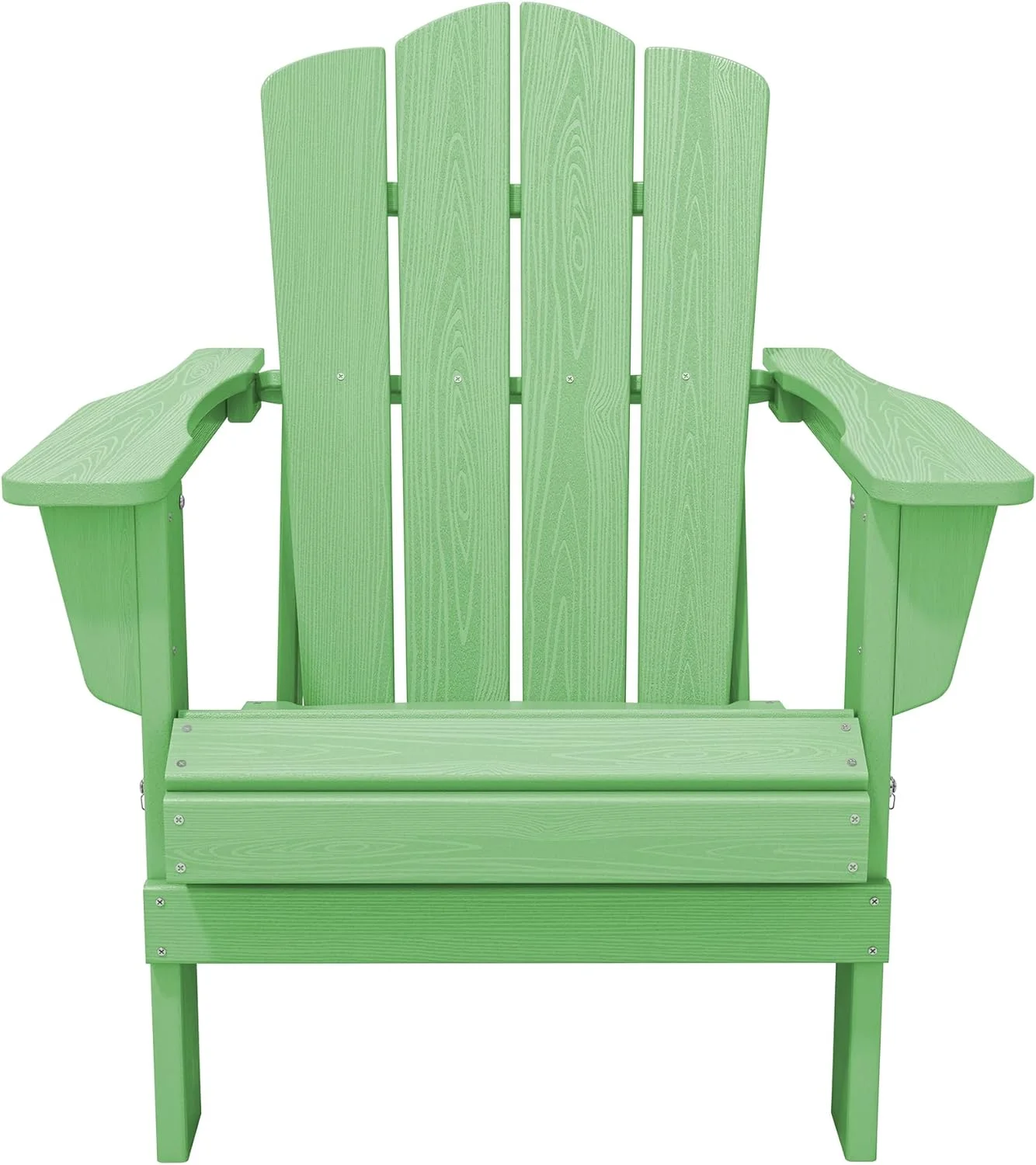 KINGYES Folding Adirondack Chair, HDPE All-Weather Folding Adirondack Chair, Light Green