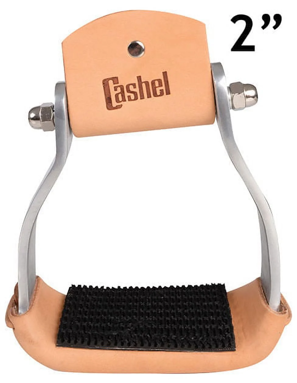 3 In Cashel Horse Stirrups Pair Leather Covered Slanted Aluminum