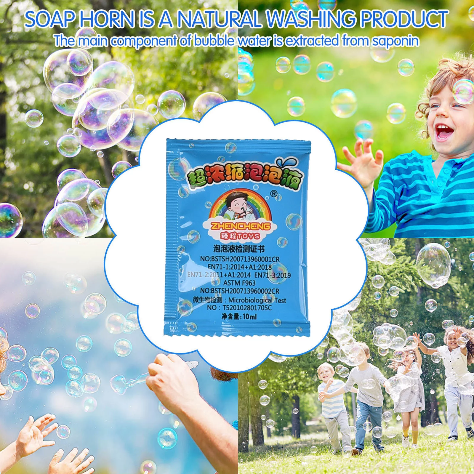 ZiSUGP Toy Supplies Solution Water 10ml Bubble Refill Bubble Blower Juice Soap Bubble Supplies Bubble Liquid Wedding Bable Toy Girls 1-2 Years Old