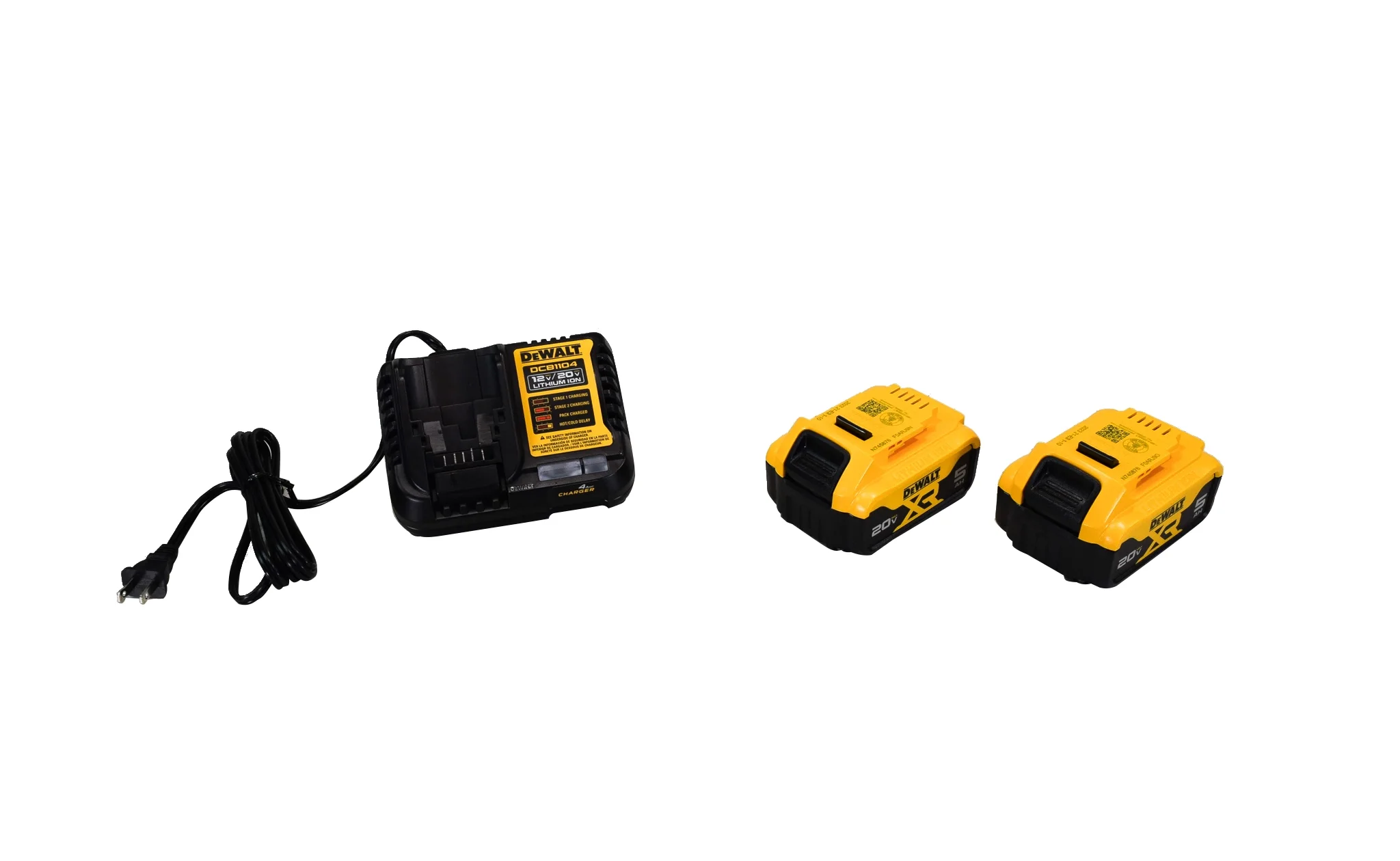 DeWalt DCB205-2CK 20V Starter Kit with (2) 5.0Ah Lithium-Ion Batteries, Charger and Tool Bag