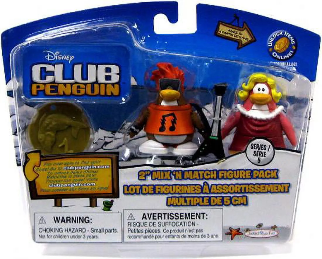 Club Penguin Mix 'N Match Series 5 Ruby & Rockstar Mini Figure Set