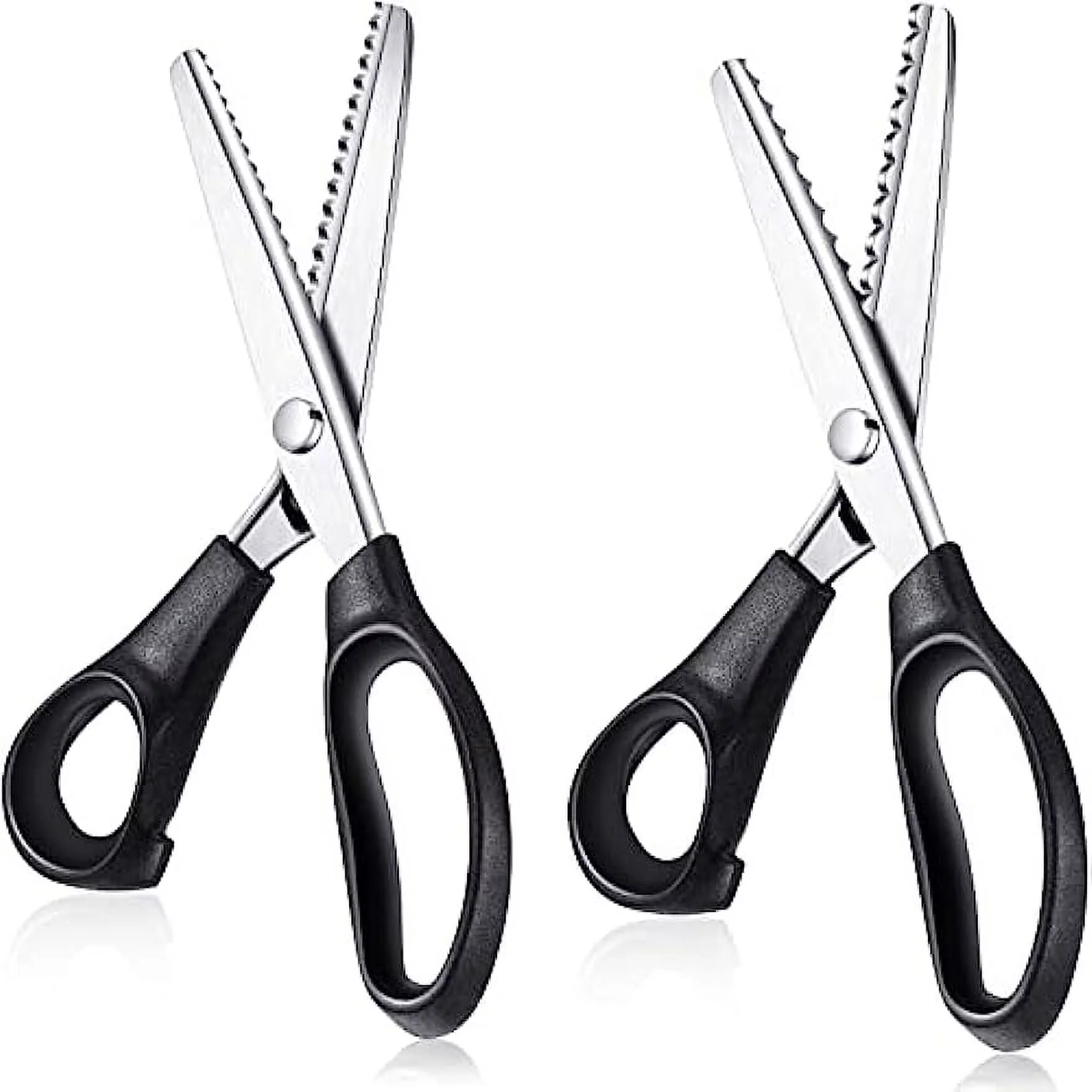 2 Pcs Pinking Shears 7 mm Scalloped Scissors 5 mm Zig Zag Scissors 9.2