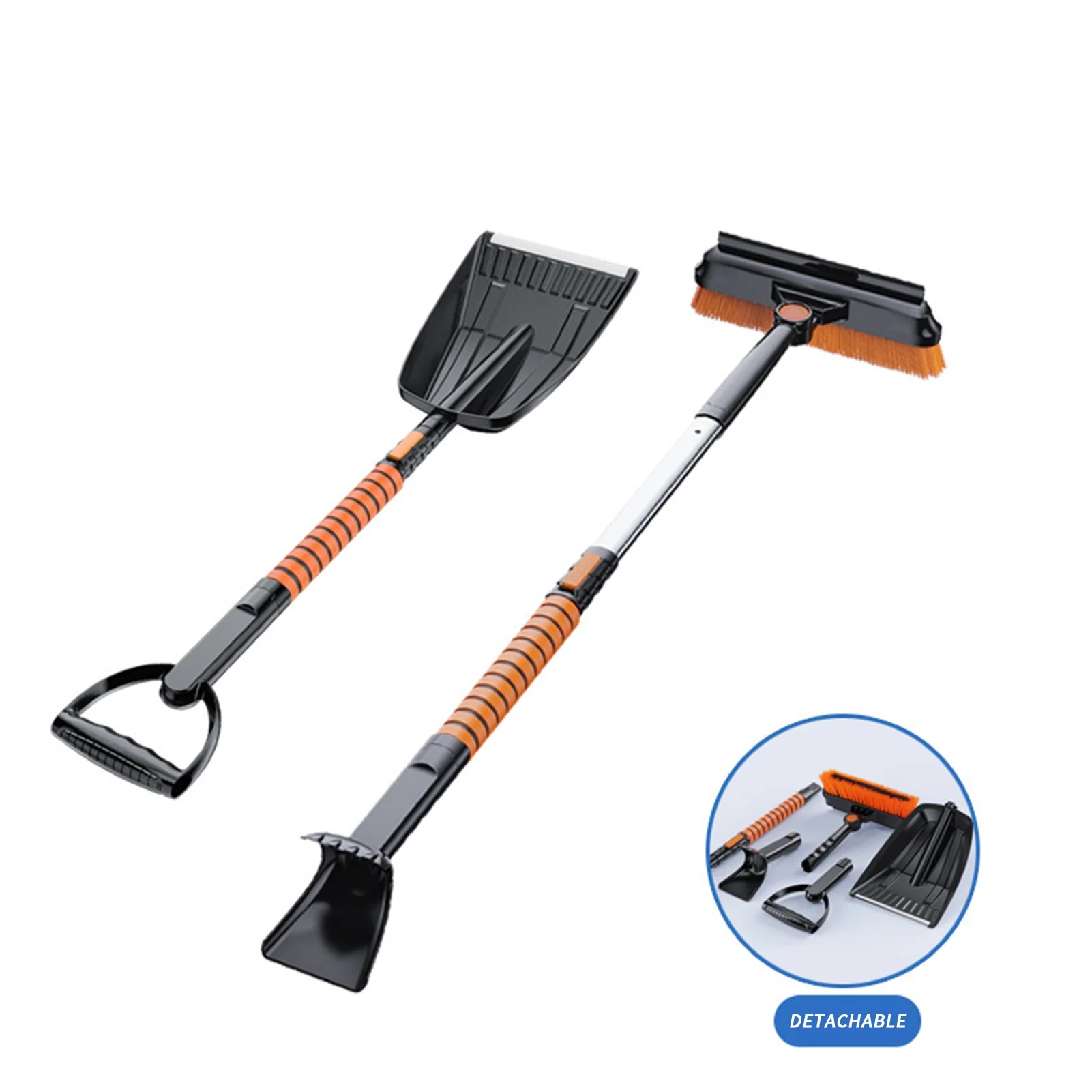 moobody 5in1 Ice Scrapers for Car Scalable Snow Brush Snow Shovel , Foldable Brush Head, Easy Handling, and Installation