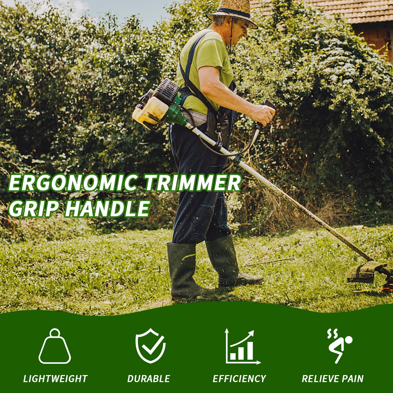 Arealer Tool handle,Tool Handle With Clamp Lawn Weed Eater Handle Auxiliary Handle Clamp Lawn Handle Lawn Handle Lawn Handle With Clamp Handle Lawn Care Mower Handle Weed Eater Handle With Buzhi