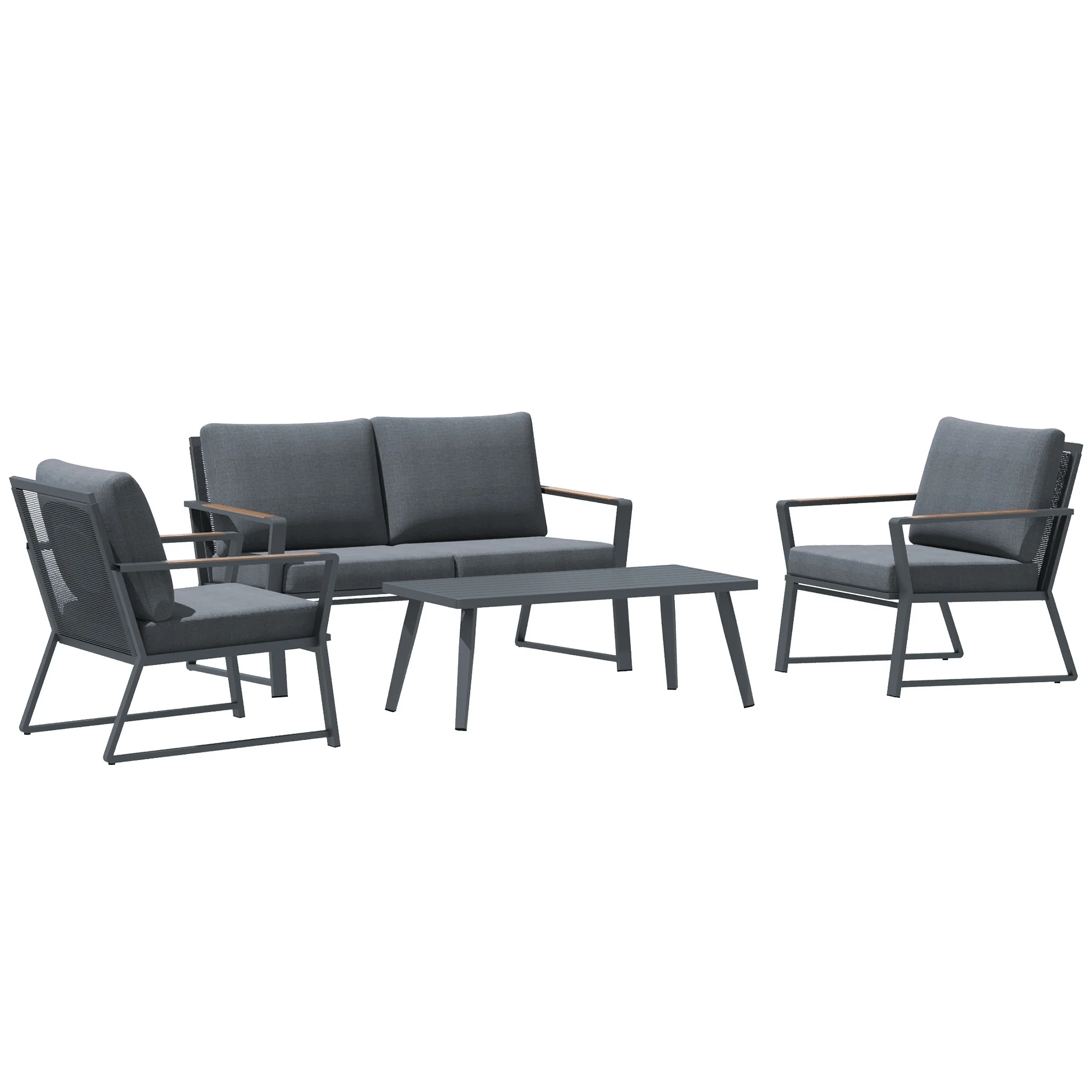Stylish Aluminum Patio Furniture Set - 4 Piece - 101.2 - Elevate your outdoor space with durable elegance!