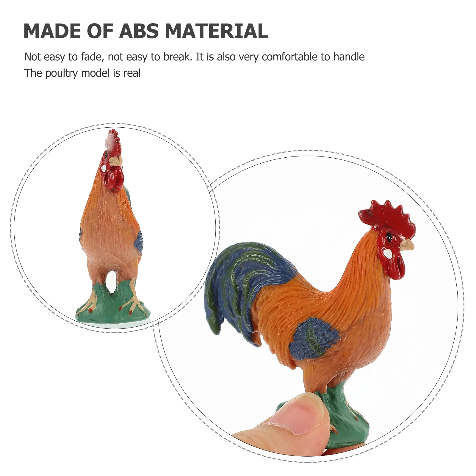 Outdoor Farm Decor Kid Toy Kidcraft Playset Kids Toy Chicken Figurine Model Household Red Abs Child