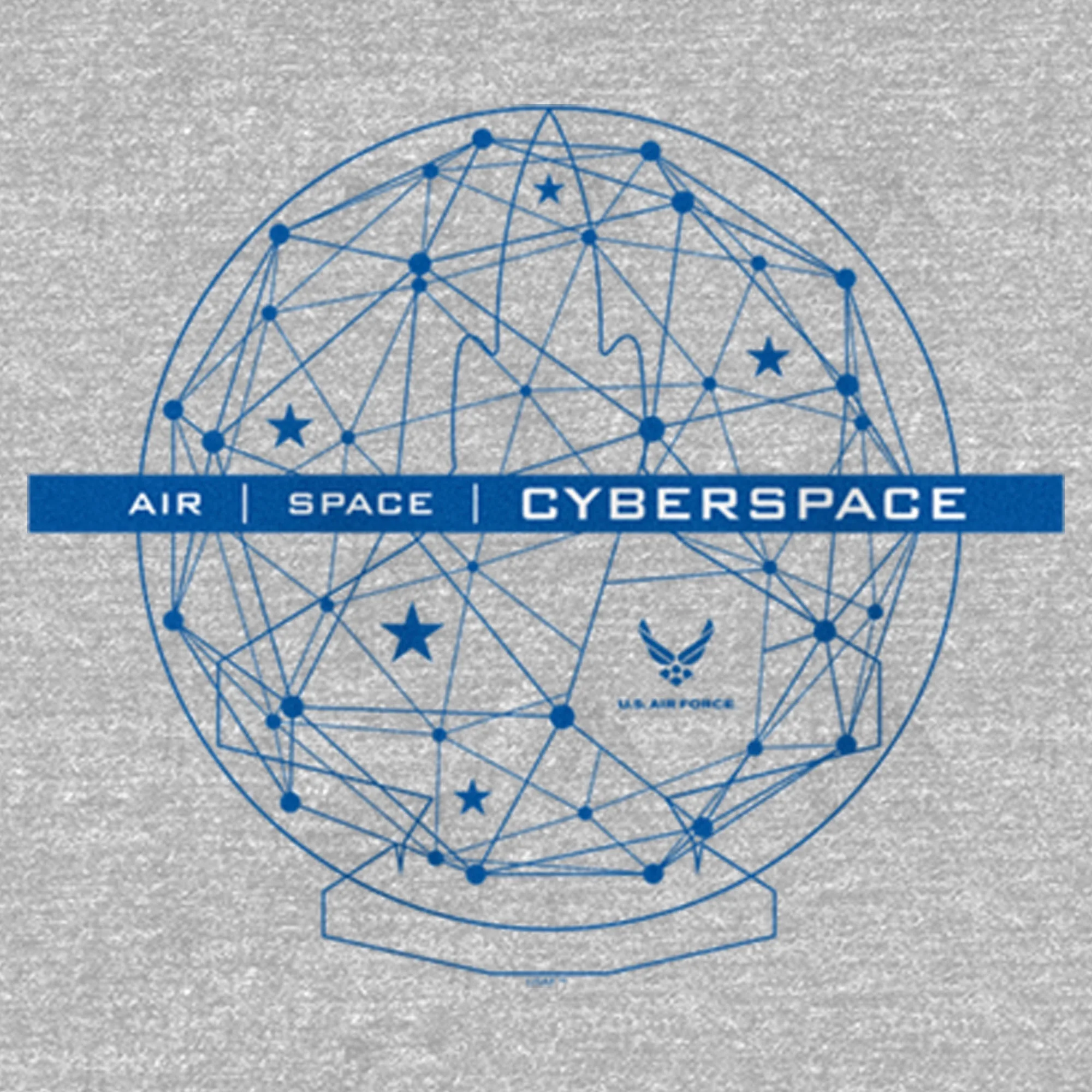 Girl's United States Air Force Cyberspace  Graphic Tee Athletic Heather Small