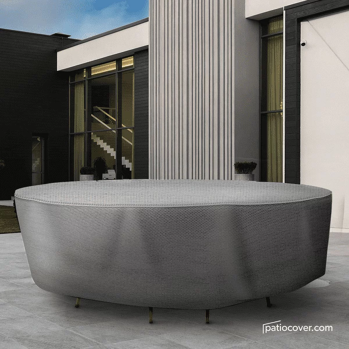 Patio Large Waterproof Round Table & Chair Cover - Outdoor Patio Table Chair Combo Washable - Heavy Duty Furniture 100 Inch Combo Cover