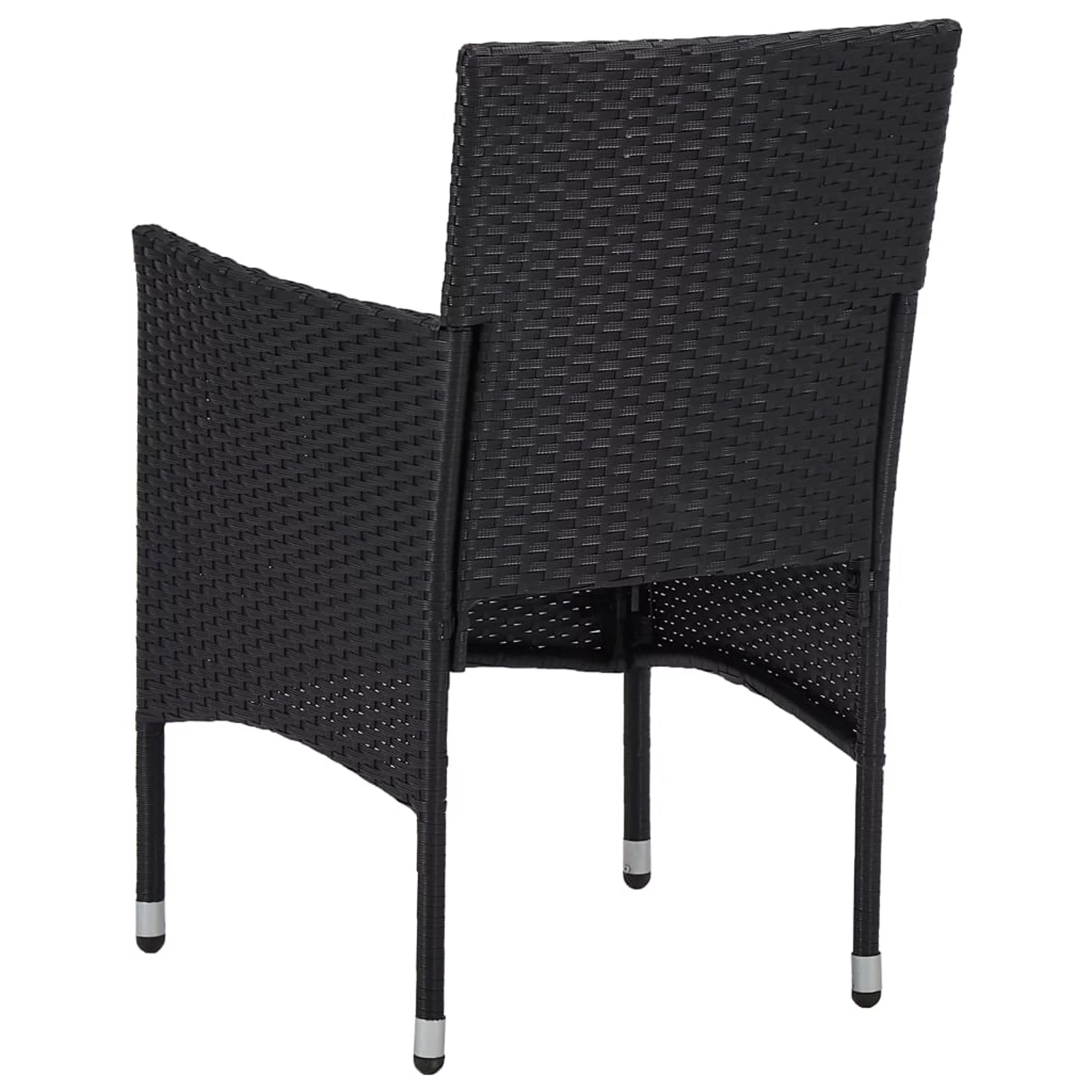 Suzicca Garden Dining Chairs 2pcs Poly Rattan Black