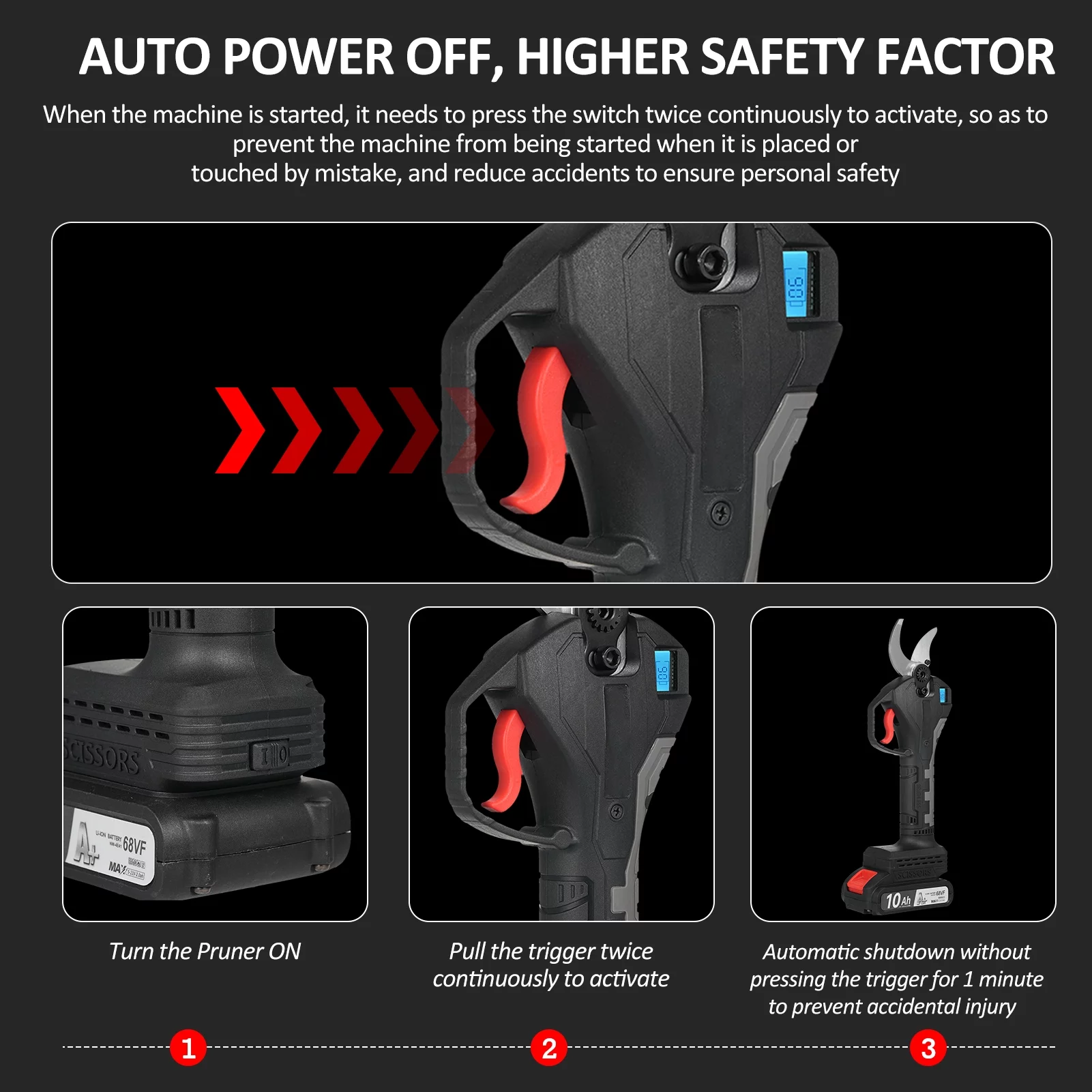 moobody Electric Pruning Shears Cordless Electric Pruning Battery Powered Tree Branch Pruner with Brushless Motor 21V Battery 30mm-40mm Inch Cutting Diameter LCD Display Screen