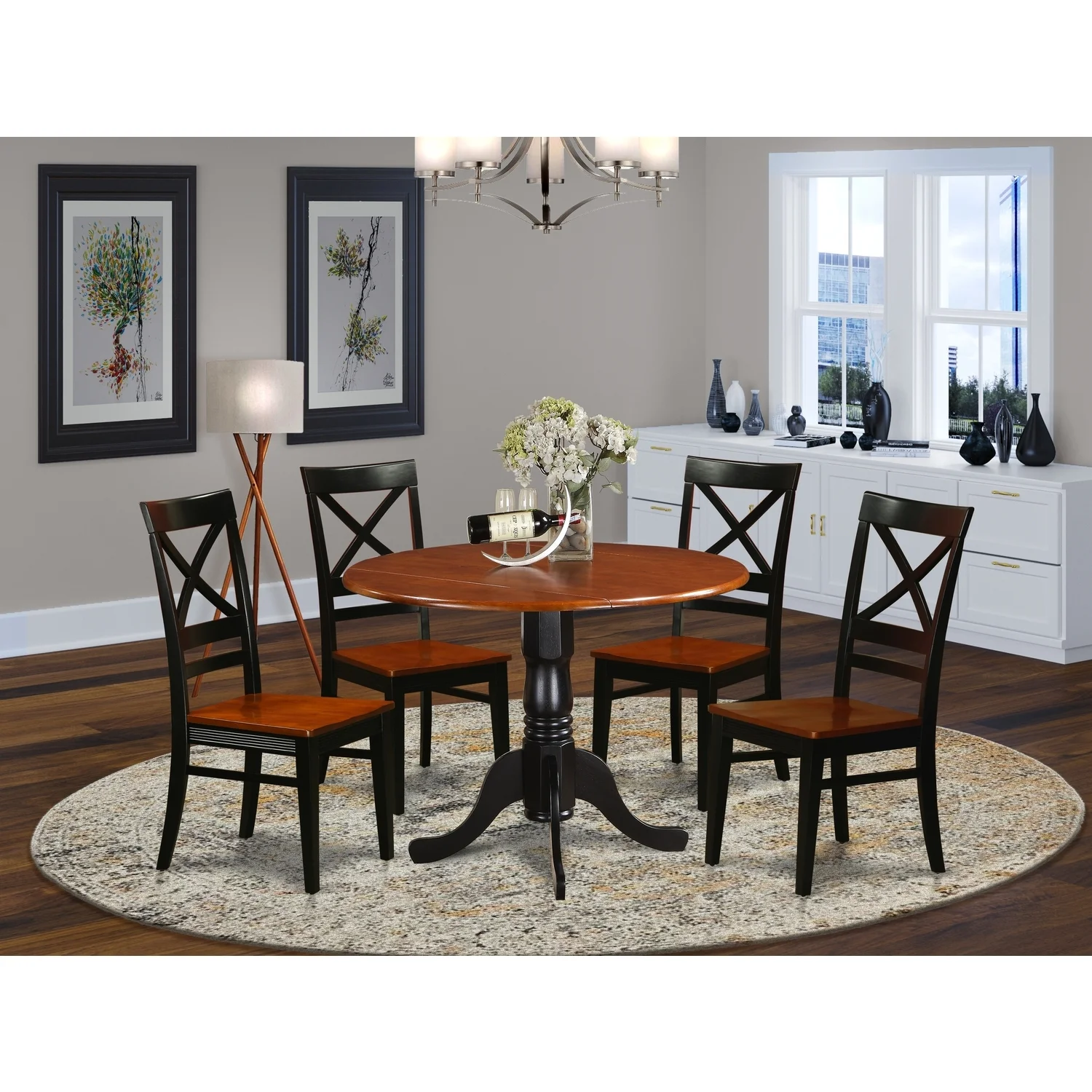 HomeStock Rococo Radiance Table Set-Dining Table And Wooden HomeStock Chairs